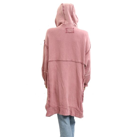 Free People We The Free Long Line Cardi Hoodie Jacket Top Oversized M NWD 283955 - Picture 7 of 10